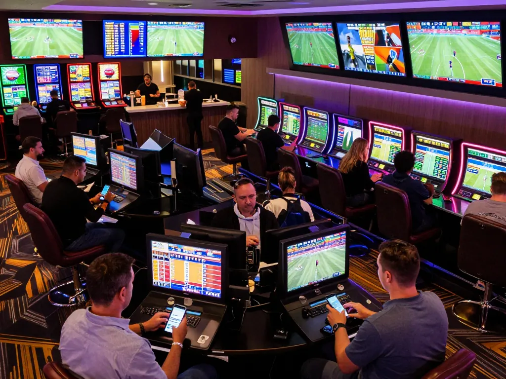 Live sports betting excitement at dn88 com with players engaged in mobile wagering