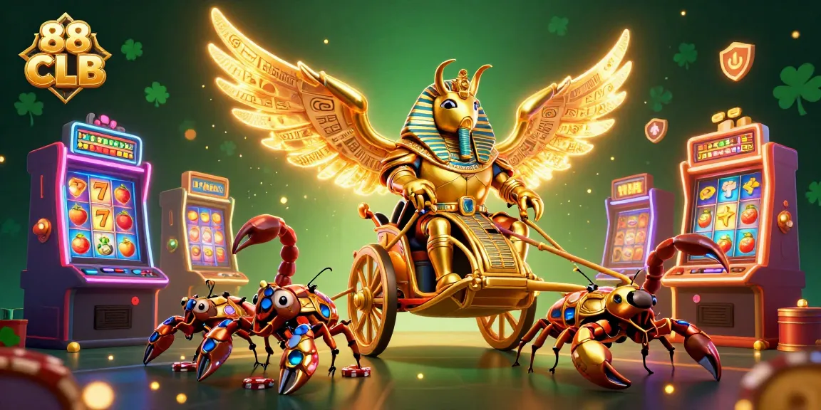 Engage with thrilling slots at 88 CLB featuring golden scarab beetles and glowing jackpot fun.
