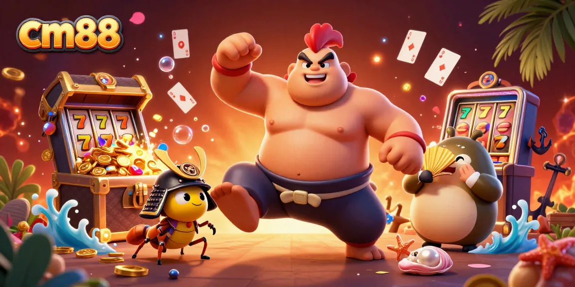 Experience thrilling gameplay at cm88 with our lively animated casino illustration.