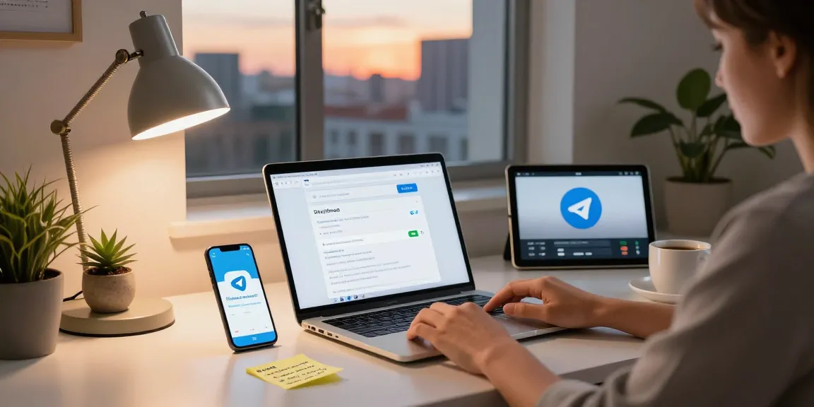Experience seamless communication with Telegram Download in a modern home office setting.