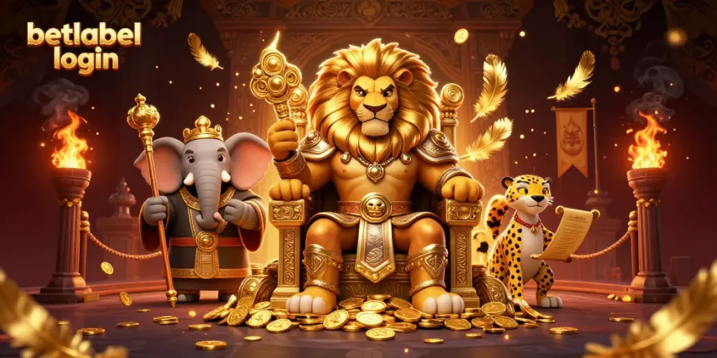Experience the thrill with betlabel login in this vibrant casino-themed 3D illustration.