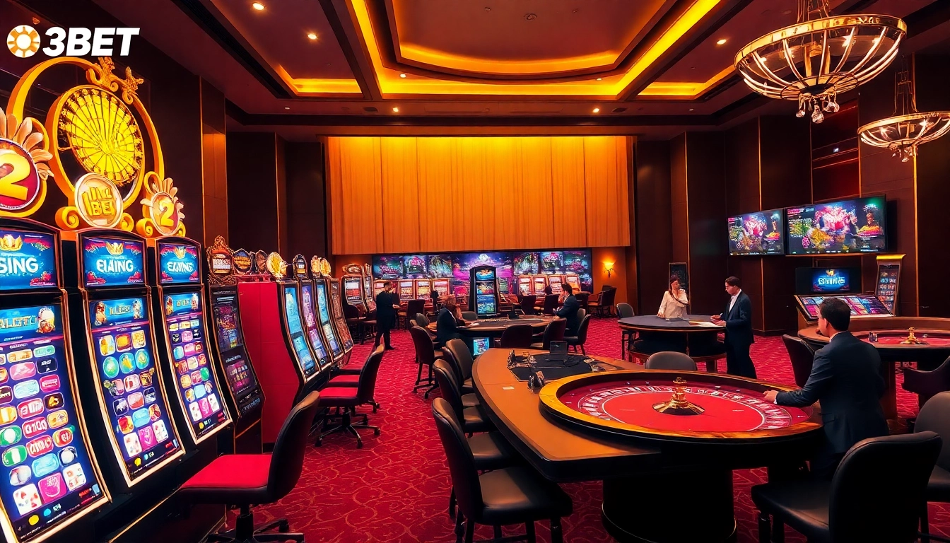 Engaged players enjoying live dealer games at 39BET casino with vibrant casino atmosphere.