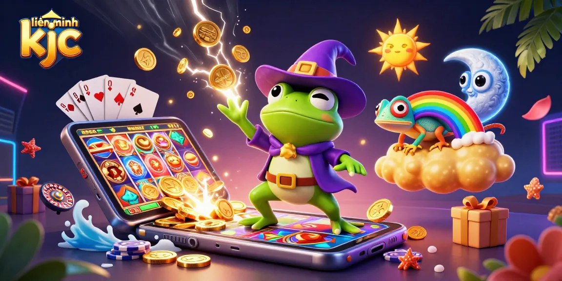 Engage with the thrilling experience of liên minh kjc as the vibrant characters and casino elements collide in a dazzling display.