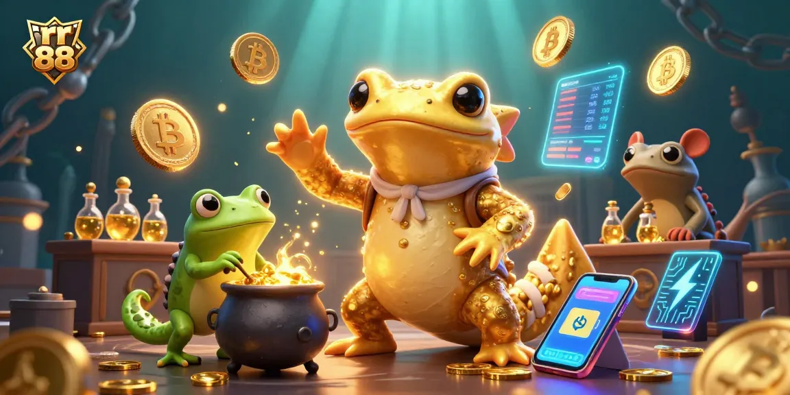 Experience exciting gameplay at rr 88 with a dynamic illustration showcasing golden riches and crypto elements.
