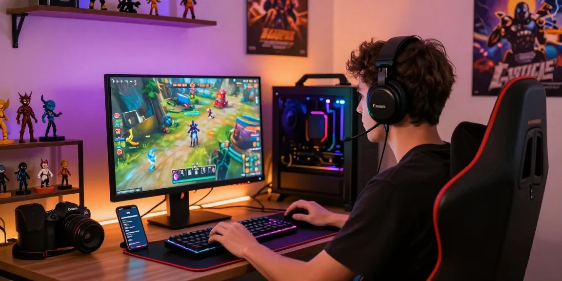 Immersive rokok88 login experience with a gamer focused on a vibrant game setup