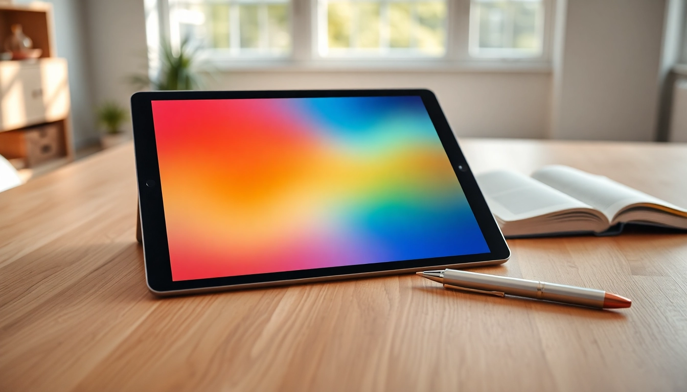 Usando el iPad 10ma generación en un ambiente de trabajo moderno y minimalista.