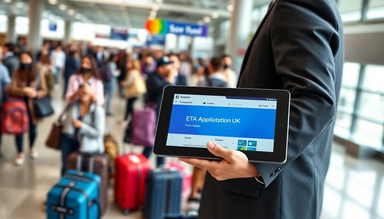 Optimize your eta application uk process with an engaged traveler utilizing a digital device.