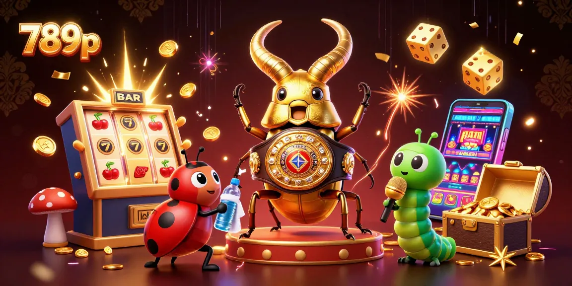 Experience thrilling gameplay at 789p with golden stag beetle and casino elements, dynamic scene bursting with excitement.