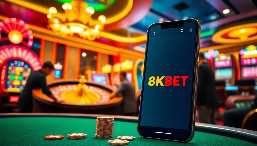 Experience seamless gaming with tải app 8kbet, featuring vibrant casino tables and exciting card games.