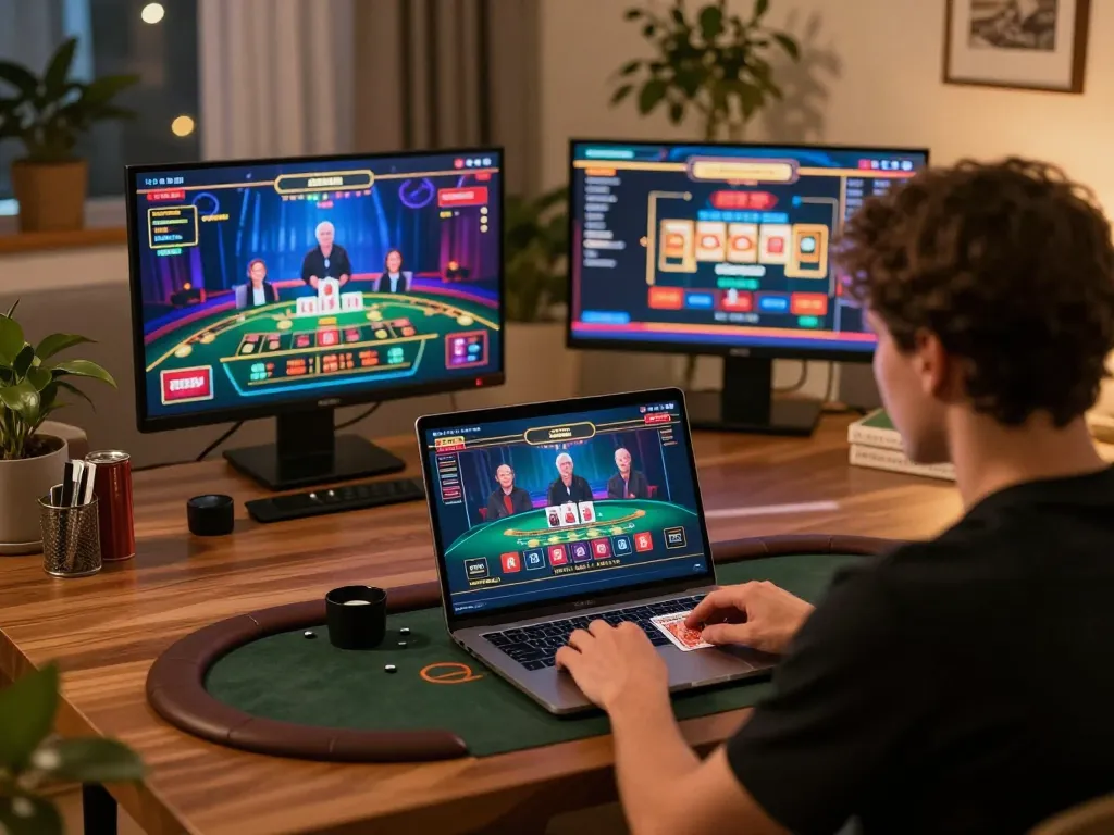 Engage in an online mk8 gaming experience with live dealer, showcasing strategic gameplay at home