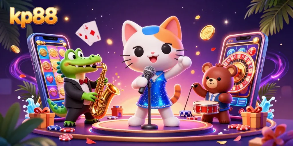 Engage with kp88 while winning dynamic casino rewards in a vibrant 3D scene.