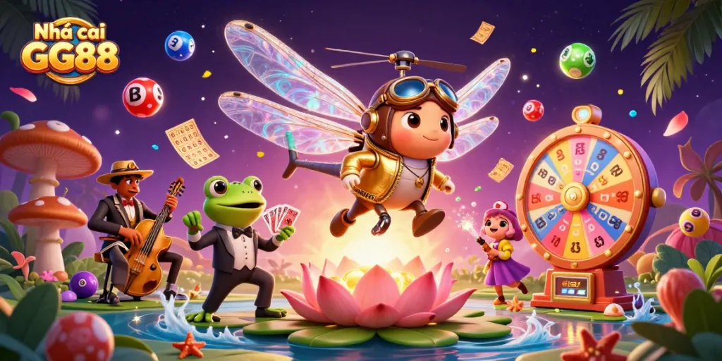 Play exciting games at Nhà cái GG88 with dynamic casino elements and vibrant 3D characters.