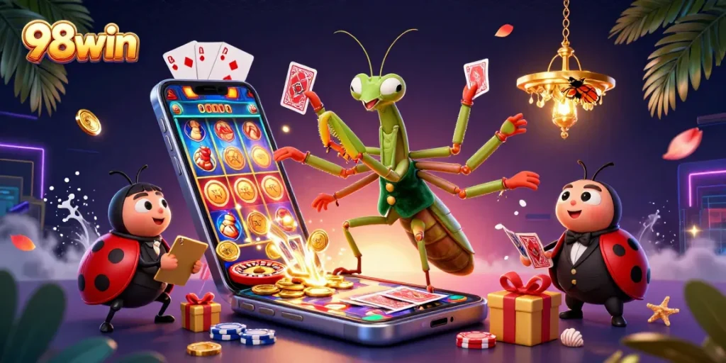 Win big with 98win's thrilling casino experience showcasing dynamic gameplay elements.